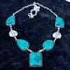 Gioielli Collana in Argento Sterling 925 con Pietra Preziosa Turchese Santa Rosa 18" MM-3492