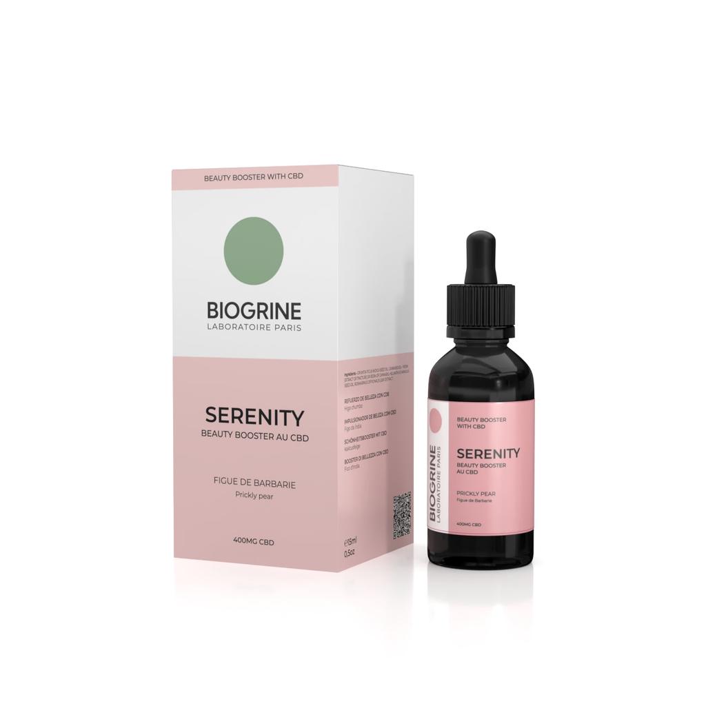 BIOGRINE SERENITY Beauty Booster mit CBD|400 mg CBD-15 ml|Antioxidans|Feigenkaktus|Glättung, Straffung, Mischhaut|Intensive Ausstrahlung