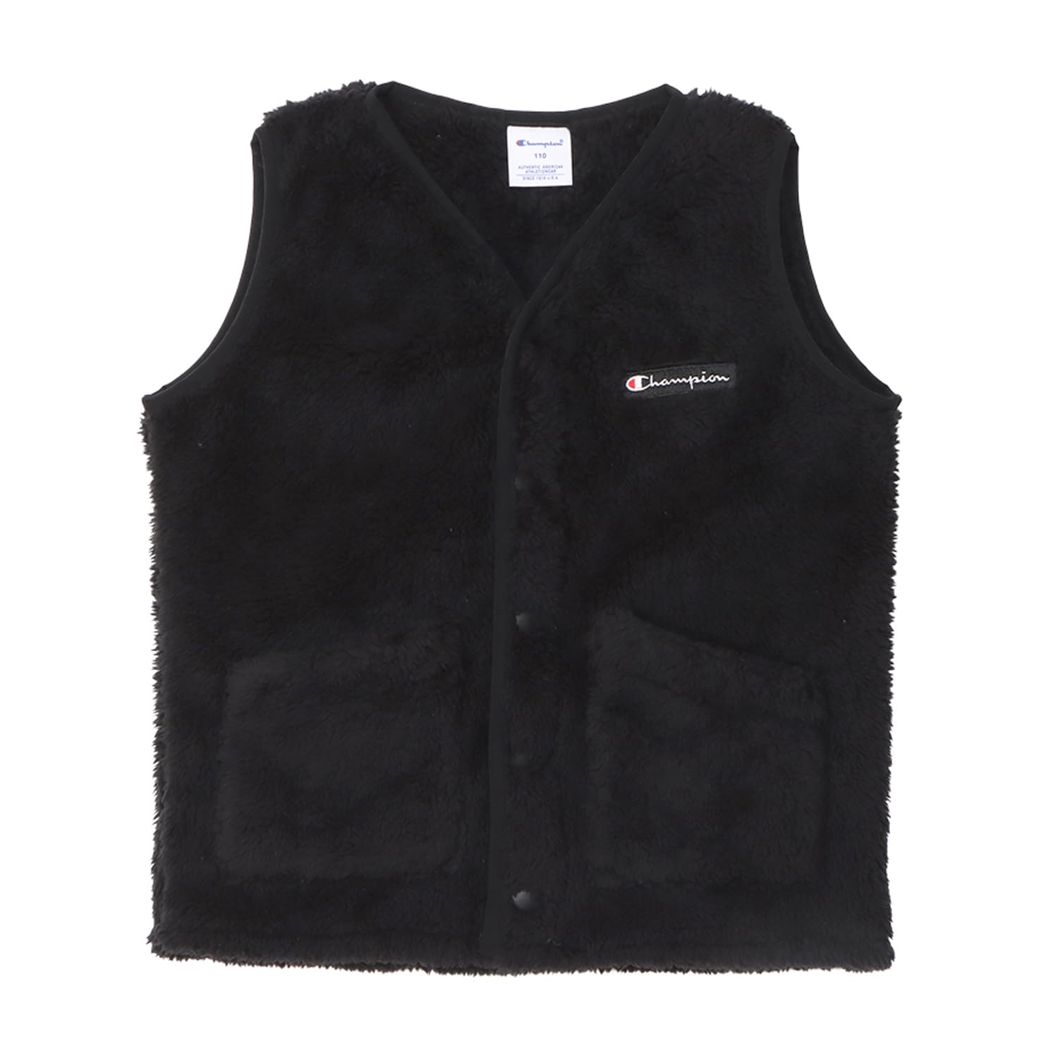 

Champion Script Logo Snap Kids Vest, Basic, Black, CK-Y603 чёрный