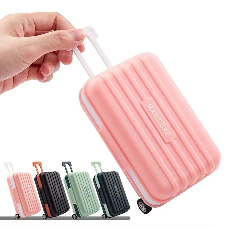 8/12 Stück Nagelknipser-Set Kleines Gepäckbox-Design Edelstahl-Knipser Nagelfeile Schere Maniküre-Werkzeuge für Reisen