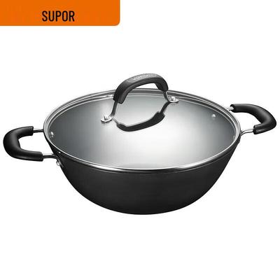 SUPOR 32cm Double-Handle Cast Iron Wok
