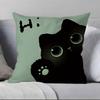 Cute Cartoon Little Black Cat Pillow Case Pillowcase Soft Skin Friendly & Comfortable With A Hidden Zipper