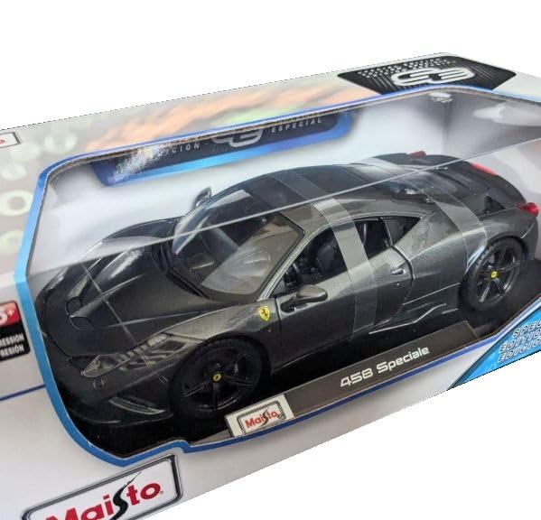 Maisto Ferrari 458 Speciale 1/18 Scale Model Special Edition with Display Base, Opening Doors, and Working Suspension, Diecast Car