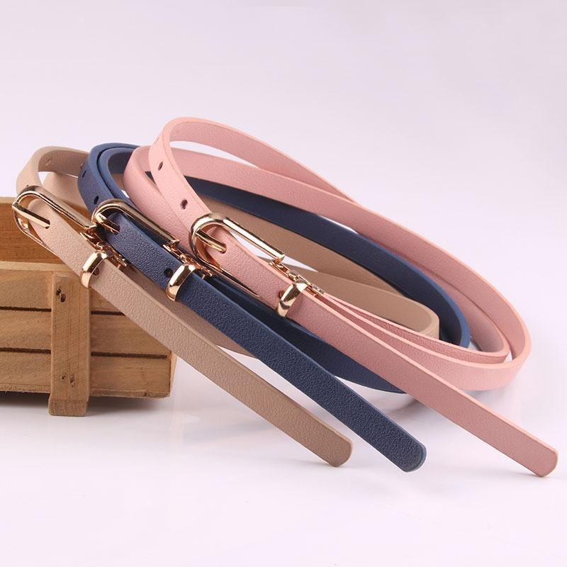 Colors for Women's Candy Artificial Leathe Thin Waistband Adjustable Dresses Pants Fashion Accessories