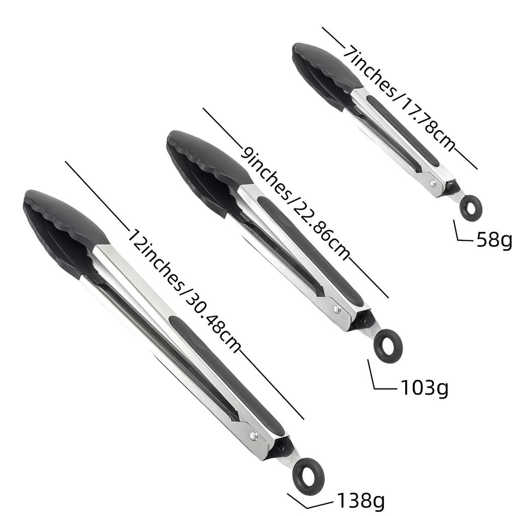 High-Temperature Resistant Silicone Meat and Grill Clips - Stainless Steel Kitchen and Barbecue Scald-Proof Clips