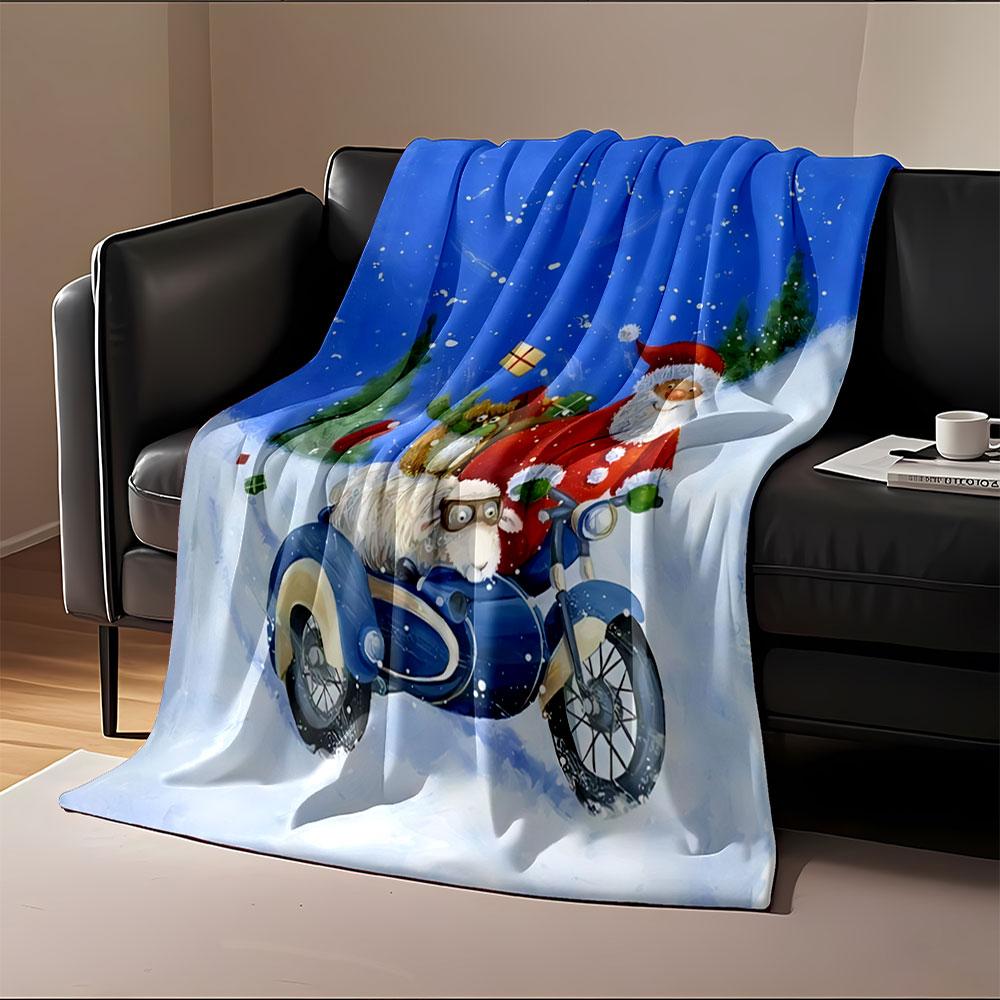 Santa's Ride with Gifts for all seasons blanket lunch break throw gift