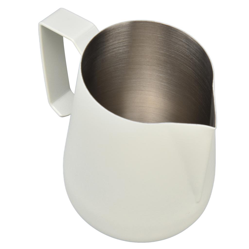 Milk Frothing Pitcher Thickened Frother Cup 450ml with Pointed Spout for Coffee Machine CafeWhite