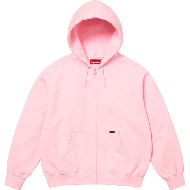 Supreme Sudadera con capucha y cremallera rosa para el trabajo