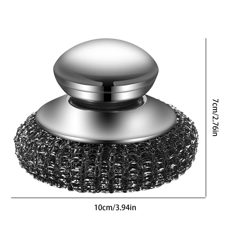 Stainless Steel Dish Scrubber With Handle Wool Dish Scrubber Heavy Duty Steel Wool Scrubber Tool Stainless Steel Scrubbing