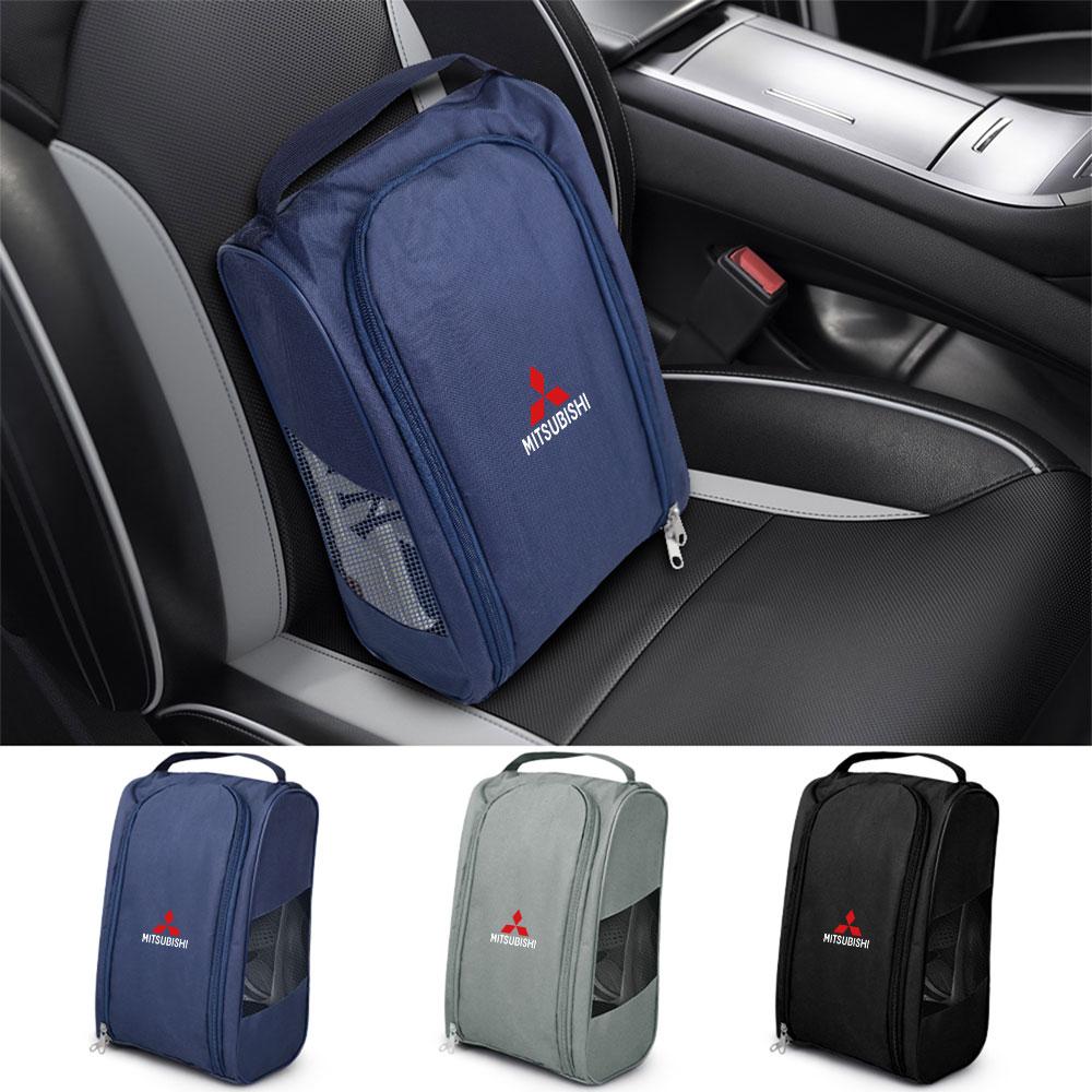 cxfnzt1 Car Emblem Sneaker Storage Bag Outdoor Shoe Storage Tools For Mitsubishi Ralliart Lancer Outlander ASX Competition Xpander Colt