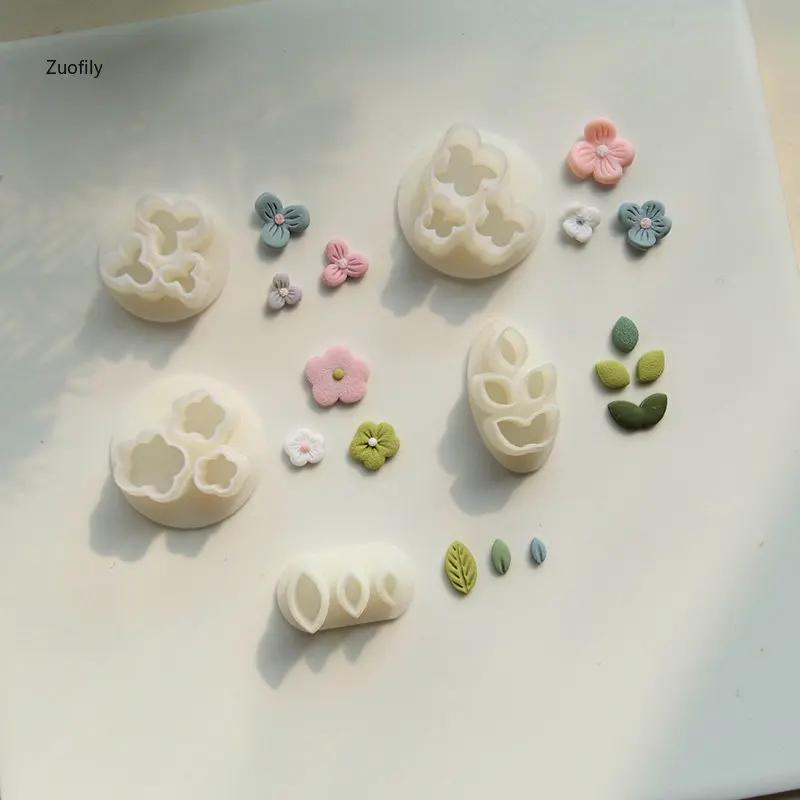 10mm 8mm 6mm Mini Tagliapasta Fiore Foglia Piastra Tagliapasta Fiore Mini Argilla Fiori per Argilla Orecchini Floreali Gioielli Ciondolo