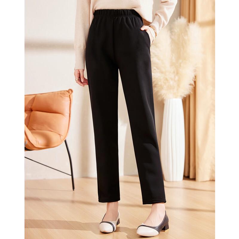 Pa Si Te Mid-Aged Women's Elastic Waist Straight Leg Pants