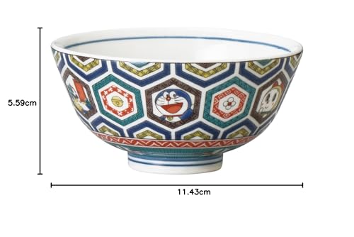 Kinsei Pottery "Doraemon" Tea Bowl, Approx. 12cm, Kutani Ware, Old Kutani Style, Tortoise Shell Pattern, Made In Japan, 008160