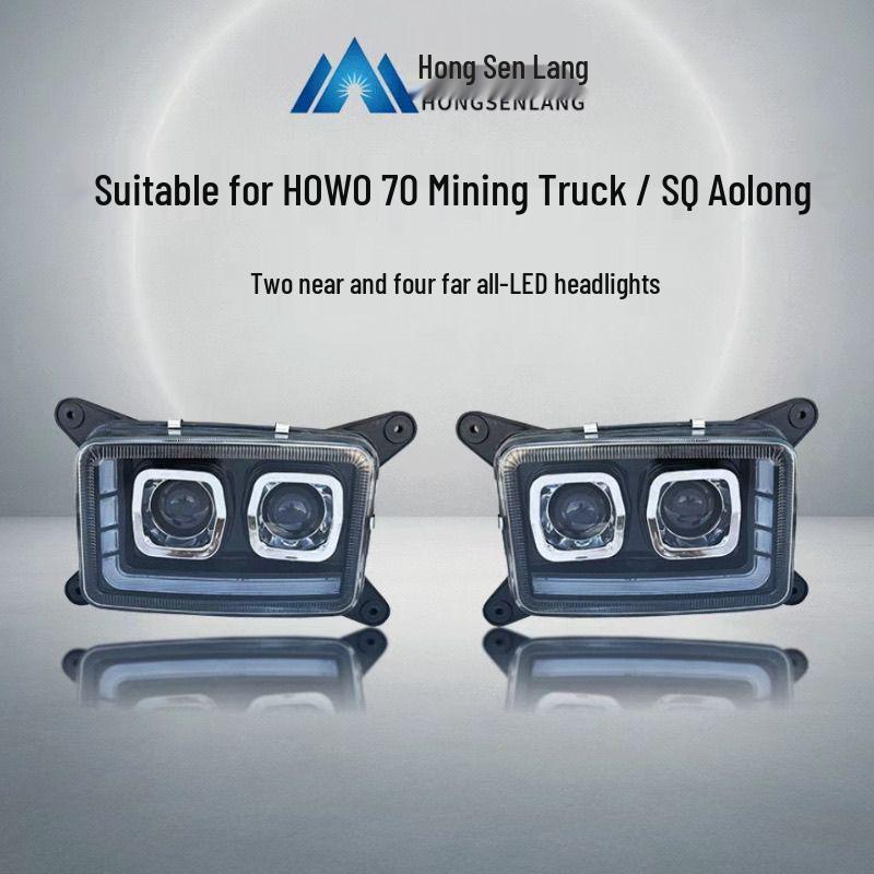 Ultra-Bright LED Headlights for Construction Vehicles - Modified Front Four-Light System Dual Lens with Daylight (Right)