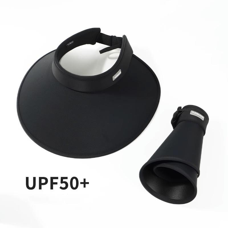 

Women Summer Empty Top Sun Hat Korean Foldable Wide Brim Floppy Ponytail Cap Female Outdoor Uv Protection Sunscreen Hat чорний