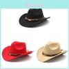 Cappello da Cowboy Western per Uomo Donna con Materiale Traspirante Lana Cotone Protezione Solare Accessorio Estivo