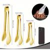 Stainless Steel Serving Tongs Three Sizes, Gold Tongs for Serving Food, Serving Utensils Cooking Tongs for Buffet, Appetizer, Dessert