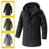 Giacca in Cotone Media/Lunga da Uomo Taglie Forti Cappotto Invernale Morbido con Cappuccio Giacca in Cotone Calda e Spessa