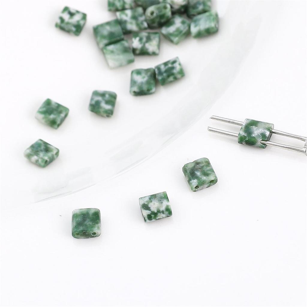 Black Hematite Emperor Stone Square Two-Hole Loose Beads for DIY Jewelry Making