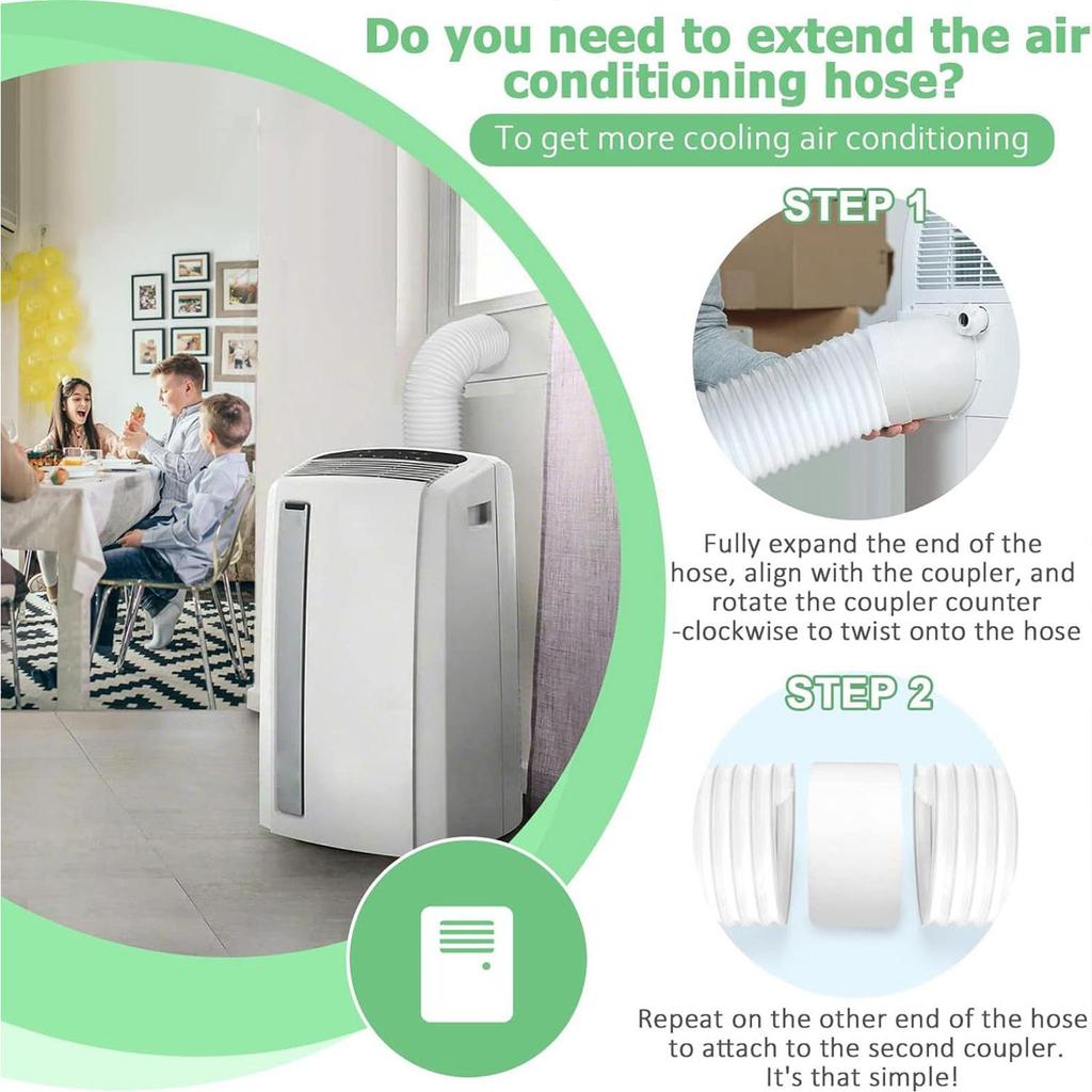 Portable Ac Hose Connector, Air Conditioner Exhaust Hose Adapter Fit 5.1in 5.9in Diameter Pipe Joint for Indoor Living Room