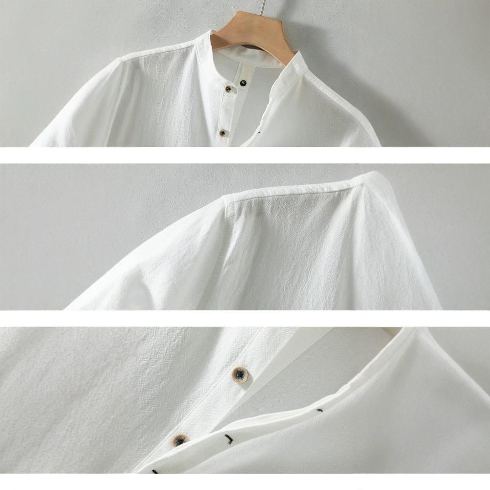 Summer Men's Comfortable Breathable Solid Color Short-Sleeved Casual Men's Short-Sleeved Shirt