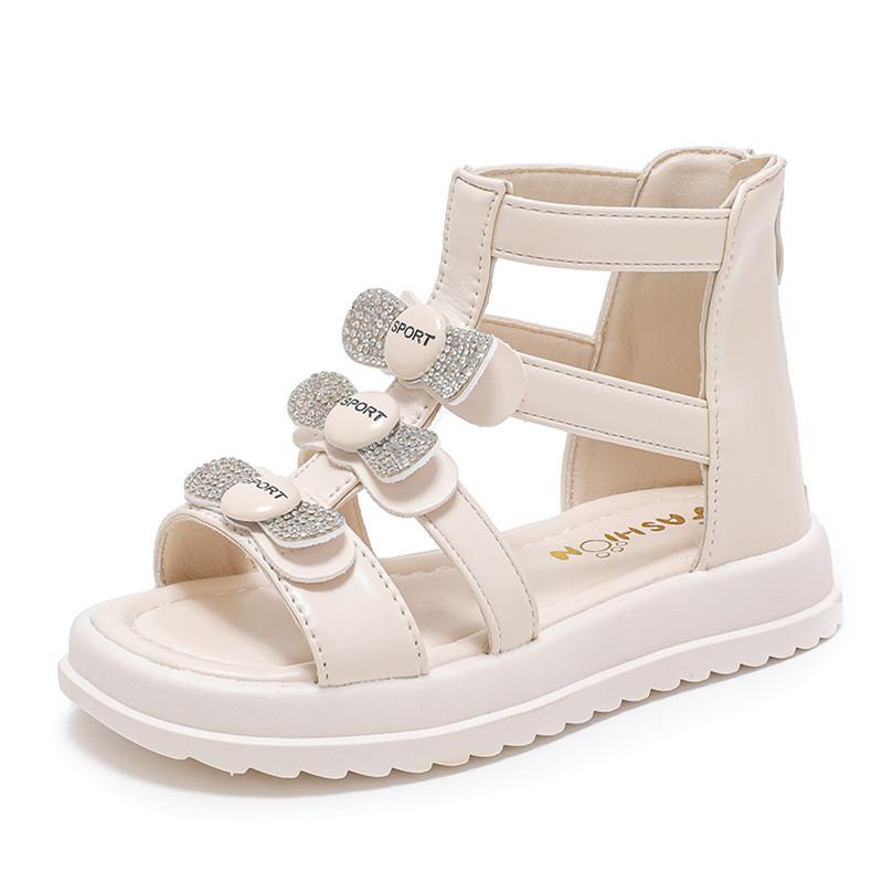 Children's Roman shoes, girls' summer sandals, open-toe soft sole princess shoes for older children and elementary school students.