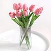 10 Pcs Tulip Artificial Flowers Bouquet Foam Fake Flowers for Home Room Decor Garden Wedding Decoration DIY Vase Gift Accessory(10Pcs/Rose Red)
