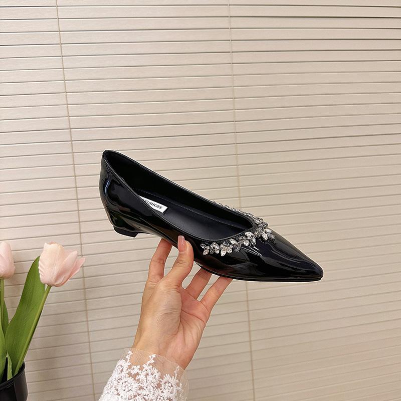 The Inner Height of the Pointed Head Is Increased by 5cm, and the Temperament of the Single Shoes Is Pointed, Nude, Rhinestone, and the Inner He