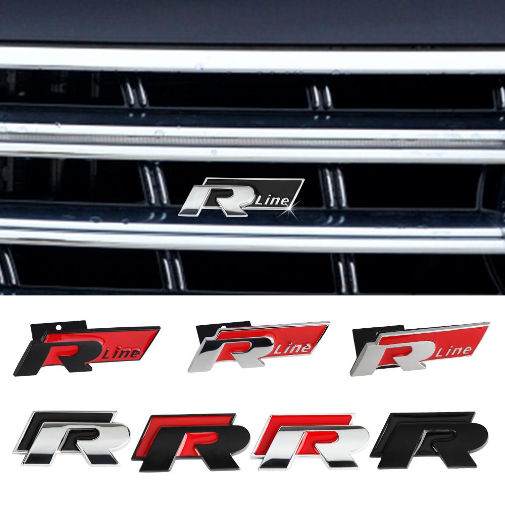 1pc 3D Car Front Grille Emblem Side Rear Trunk R/Rline Logo Badge Sticker for VW Golf 7 5 4 6 Passat B6 Mk4 Tiguan Mk7 Scirocco Nh8