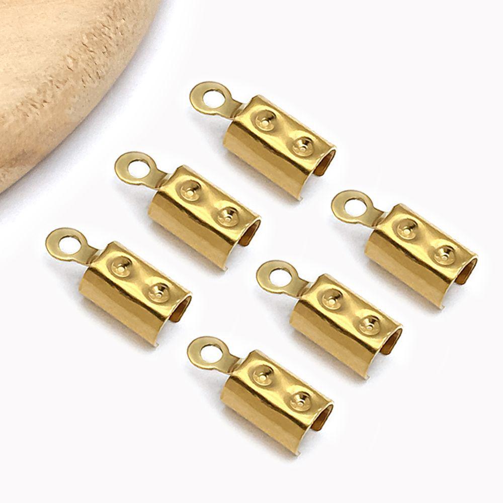 Stainless Steel Dotted Clasp End Buckle Pendant Charm for DIY Bracelets & Necklaces