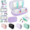 7/14PCS Portable Waterproof Pill Pouch Set Leakproof Zippered Pouches 7-Day Pill Organizer Moisture-proof PU Leather