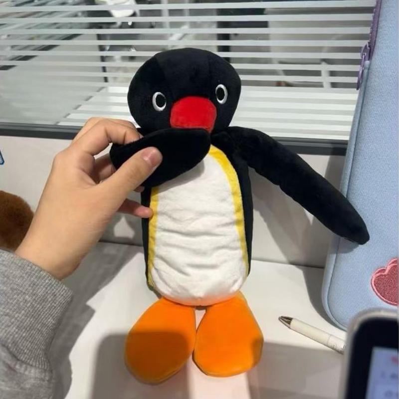 Cartoon Cute Penguin Plush Pencil Case Large Capacity Students Stationery Supplies Storage Bag Gifts