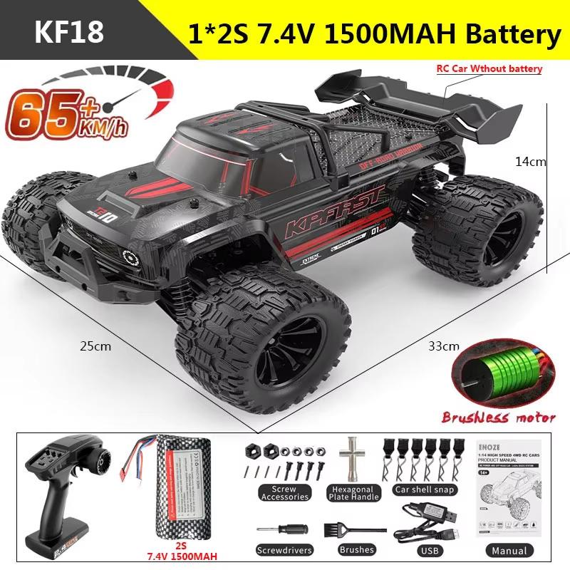 

Новый КФ18 1:14 4WD RC автомобиль внедорожный гоночный высокоскоростной бесщеточный двигатель 2.4G дистанционное управление автомобили грузовик 75 км/ч грузовик со светодиодной подсветкой игрушка детский подарок 2S battery чёрный