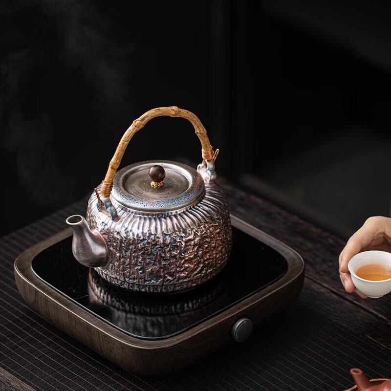SUSHI CERAMICS Master Zheng Wenqiang Gilded Silver Teapot Set