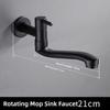 Portable Black Mop Pool Tap Brass Wall Type Bathroom Faucet Rotating Extended Bibcock Toilet Taps For Balcony Wash-basin