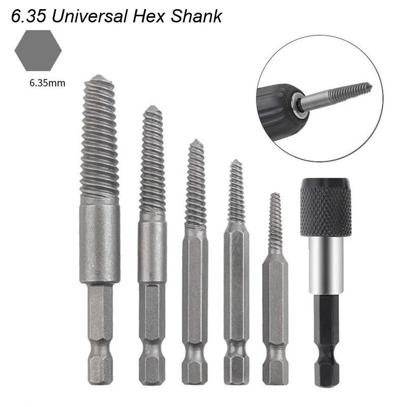 5/6Pcs Broken Bolt Extractor Set Electric Screw Remover With Center Drill Bits For Easy Thread Removal Tool Set