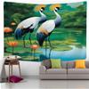 Nature Landscape Wall Tapestry Waterfall And Deer Art Sunny Forest Design Boho Decor For Living Room And Bedroom