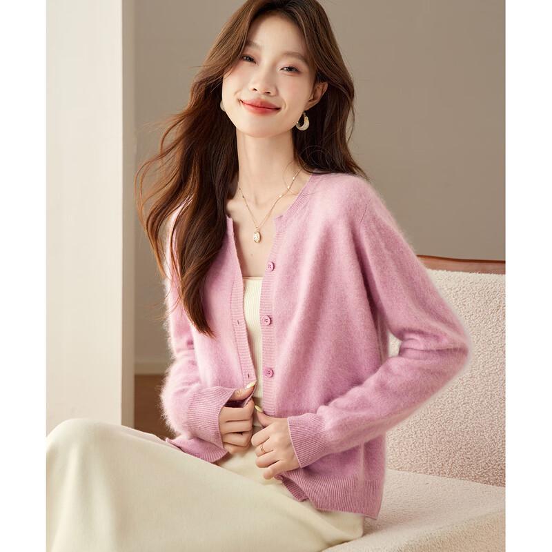

Srcr Women s Cashmere Blend Brushed Knit Cardigan M