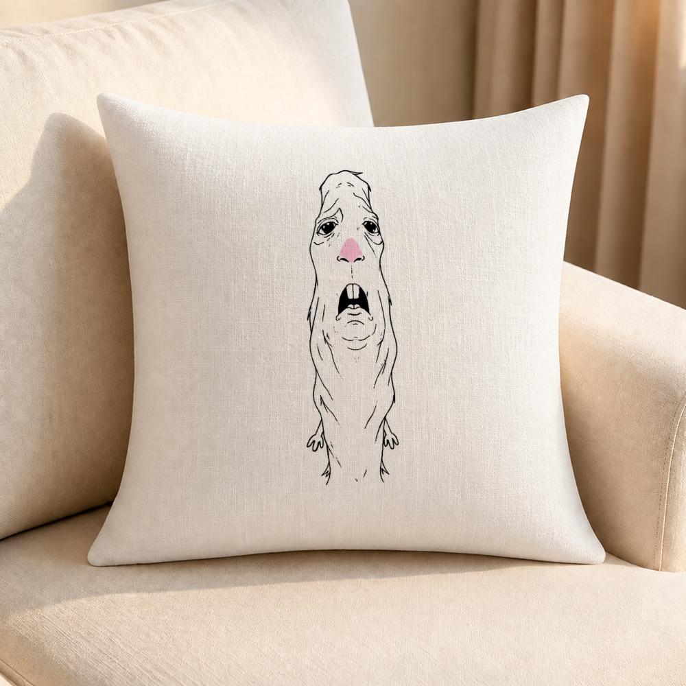 Meme Funny Hamster Meme Cushion Cover Linen AntiMite Antibacterial Cushion Cover Invisible Zipper Sofa Decor