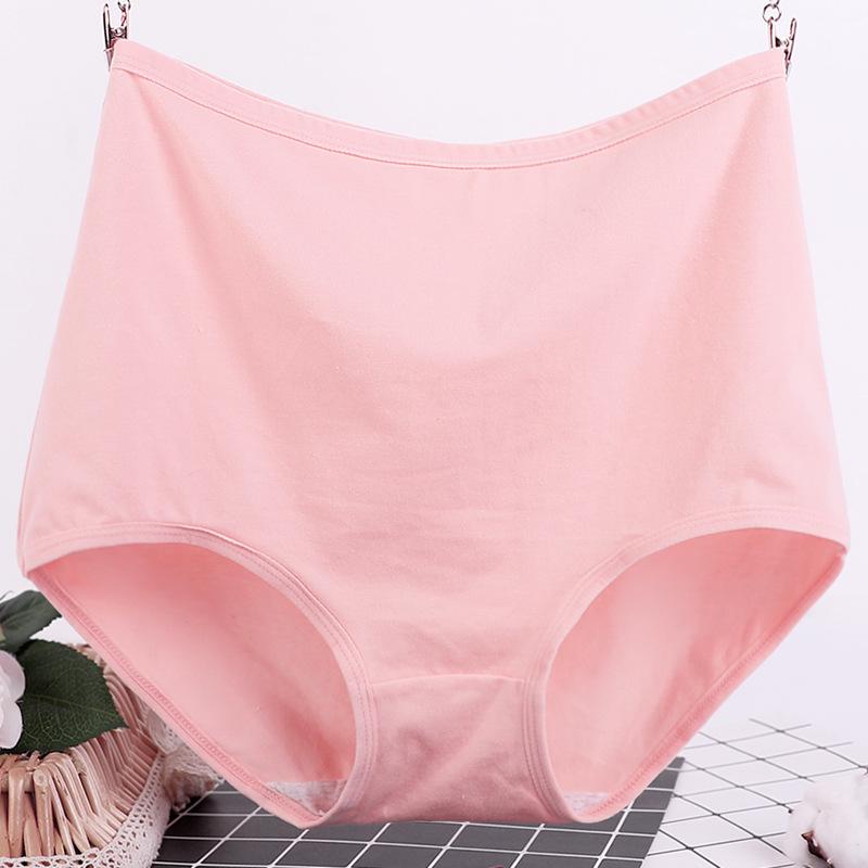 Plus Size Women's High Waist Cotton Briefs - Youthful Design for Comfort