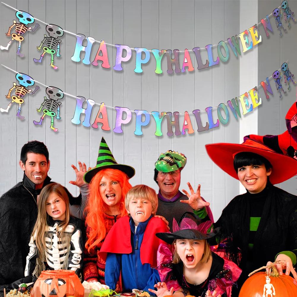 Colorful Halloween Party Decoration Paper Banner With Vibrant Letters For Festive Celebrations