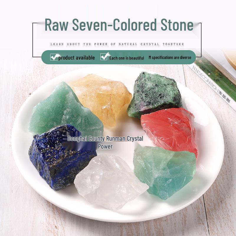 

Seven-Color Raw Stone Incense Diffuser with Large Crystal Chips for Yoga 2-3CM set естественный