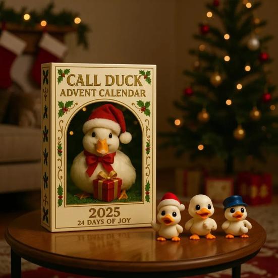 Yousheng Call Duck Advent Calendar 2025 24 Days Acrylic Ornaments with Festive Costumes Christmas Countdown Decor for Tree & Animal Lovers Holiday