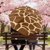 1pc Giraffe Print Animal Skin Pattern Automatic Open/Close Umbrella with Windproof, 8-Rib Sturdy Canopy, Durable Ribs, Fashionable Design1195A