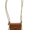Prada Iconic triangular logo calfskin card holder, same style for men and women, cognac color