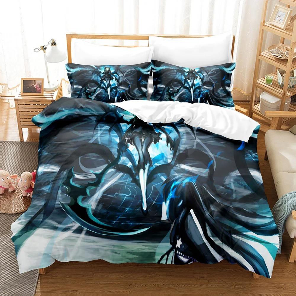 Black Rock Shooter Anime Comfortable Duvet Quilt Cover Pillowcase Bedding Set Children Bedroom Decoration Home Textile