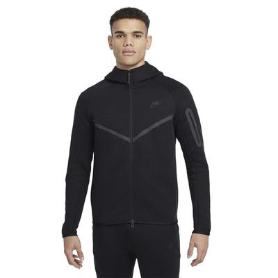 Techfit Fleece Hoodie Regular Fit Zippered Pocket Black