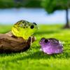 10pcs Glow In The Dark Luminous Frogs Figurines Miniatures  Micro Landscape Ornaments