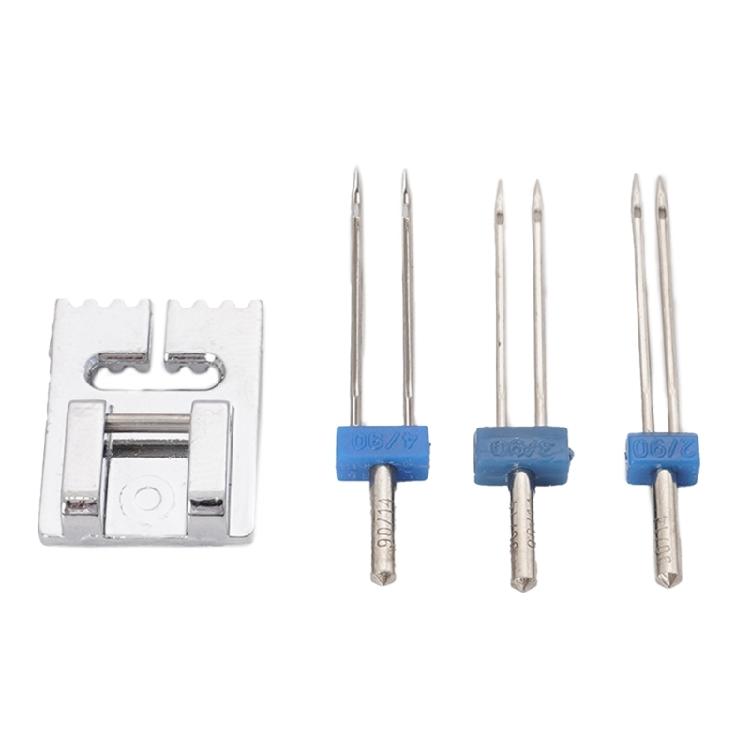 3Pcs Twin Needle Stretch Machine Needle and Presser Foot Replacement Set for Most Household Sewing Machine
