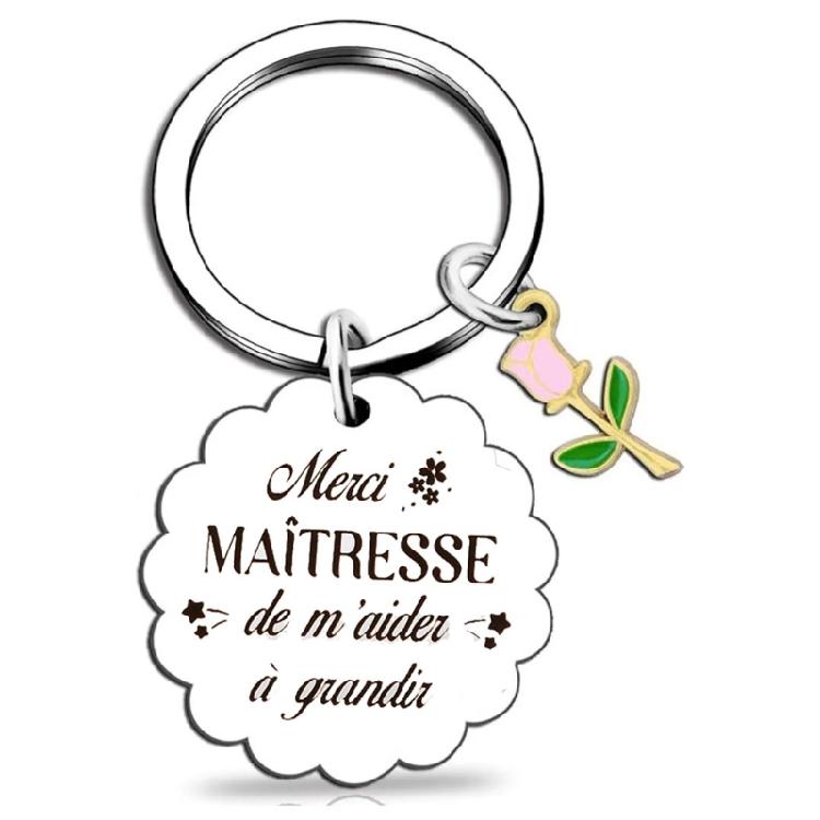 Stainless Steel Polished Floral Keyring Creative Lightweight Portable Friendship Keychain Birthday Gift for Sister